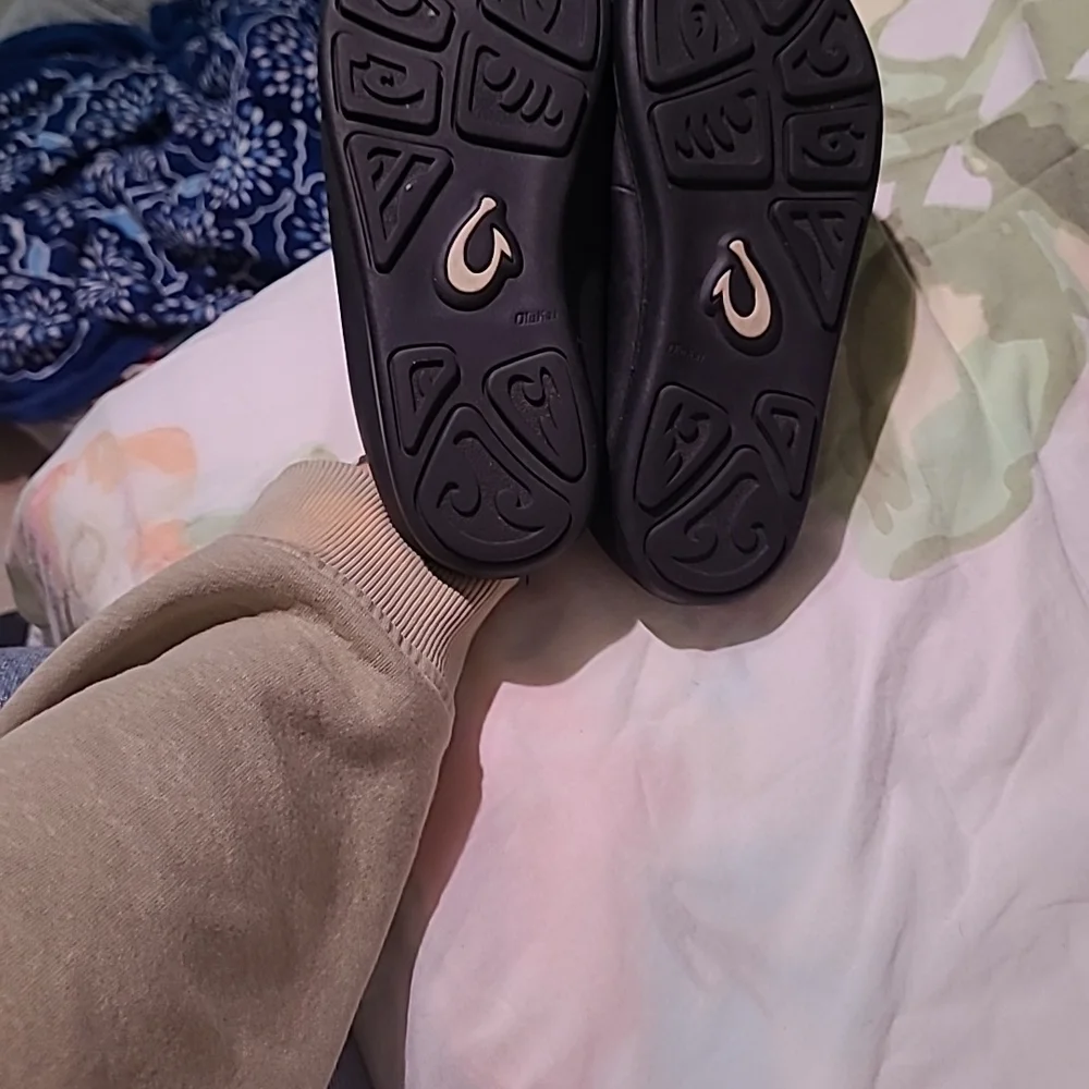 OluKai Kids Black Moccasins
